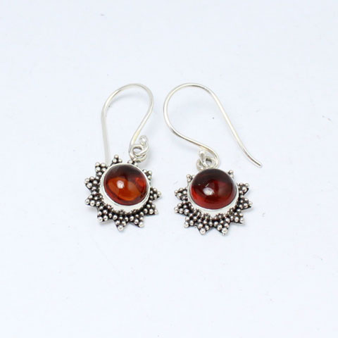 bali silver jewelry amber earring 
