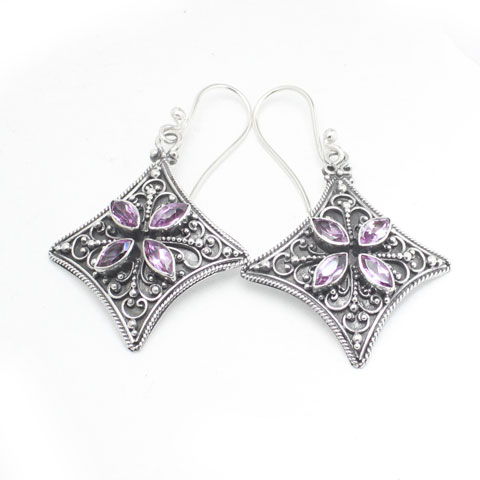 Iolite earring bali silver jewelry
